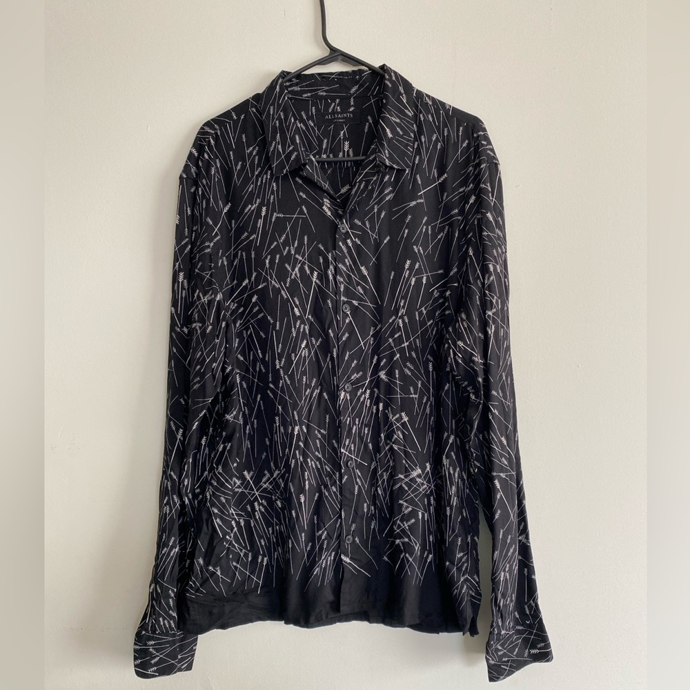 Arrow Print All Saints Black Shirt Fits Like A Large